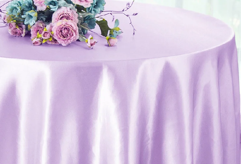 120" Seamless Round Satin Tablecloth - Lavender (1pc)