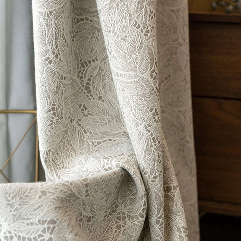 T.B. London Literary Lace Blackout Curtains - Beige