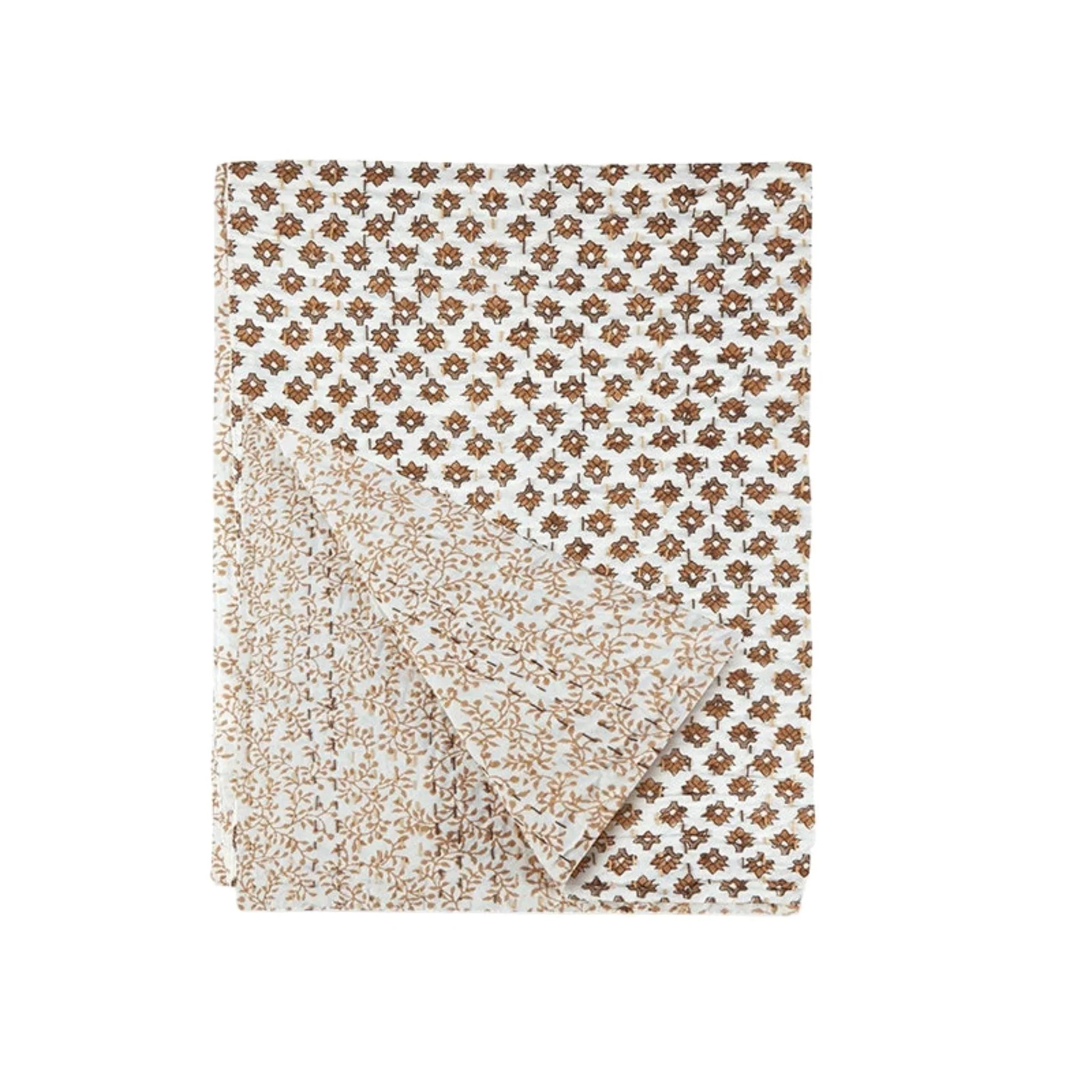 Wild Ginger Brown & White Throw Blanket