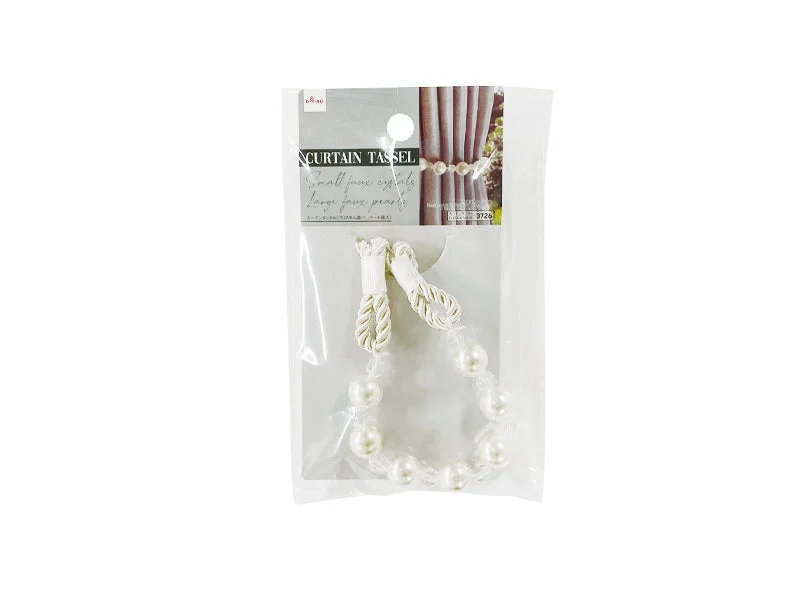 Curtain Tassel Small Faux Crystals and Large Faux Pearls