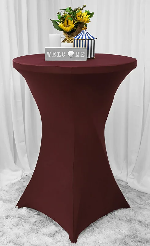 36"x42" Cocktail Spandex (220 GSM) Table Cover - Burgundy (1pc)