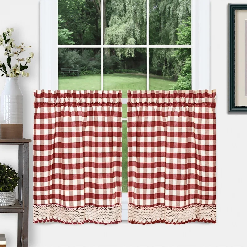 Achim Buffalo Check Window Curtain Tier Pair