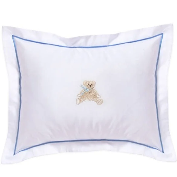 Baby Boudoir Pillow Cover in Bow Teddy Blue