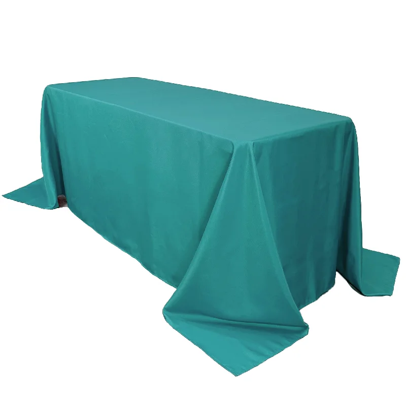 90 x 132 inch Polyester Rectangular Tablecloth Teal