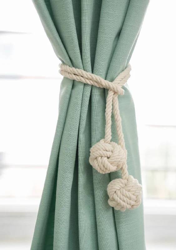 Boho Cotton rope curtain tie back - Pack of 2