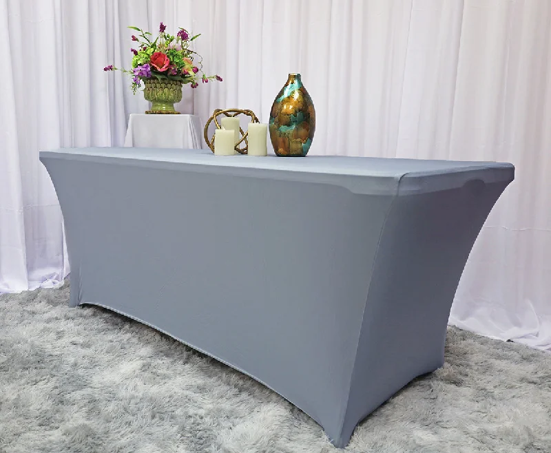 6 Ft Rectangular Spandex (220 GSM) Table Cover - Dusty Blue (1pc)