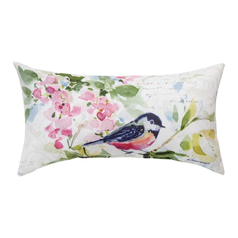 Watercolor Birds and Butterflies Pillow SHWBA