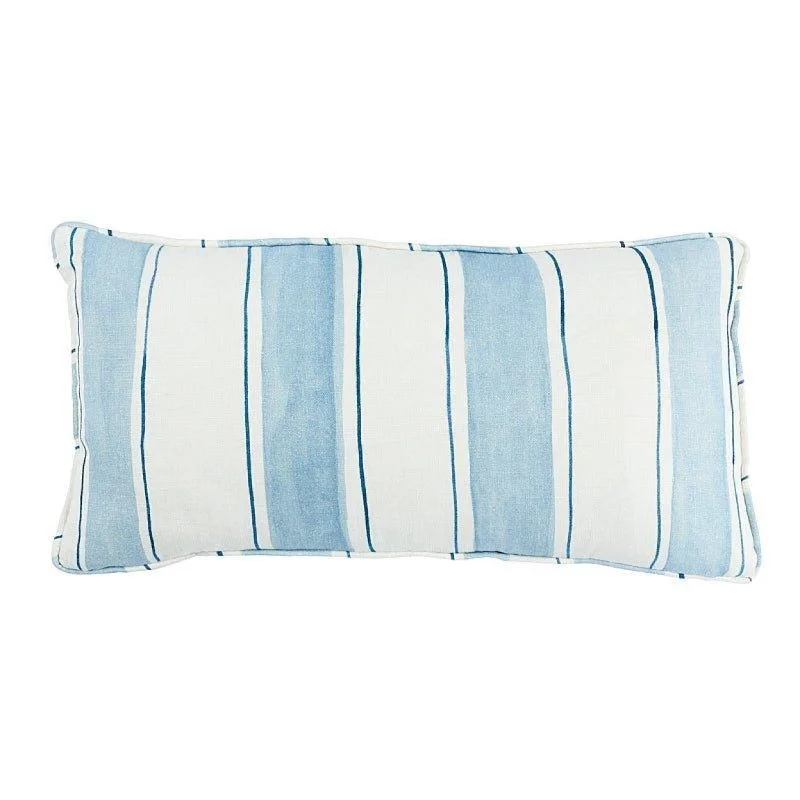 Blue Tracing Stripes Lumbar Throw Pillow