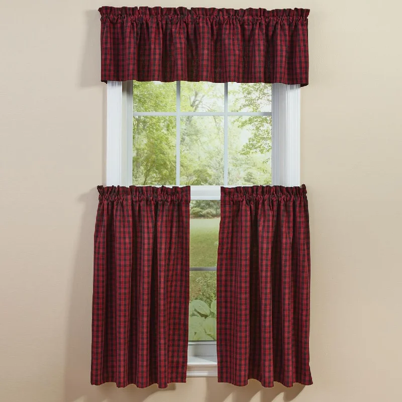 Black Bear Red Dawn Valance 14" L - Set of 2 Park Designs