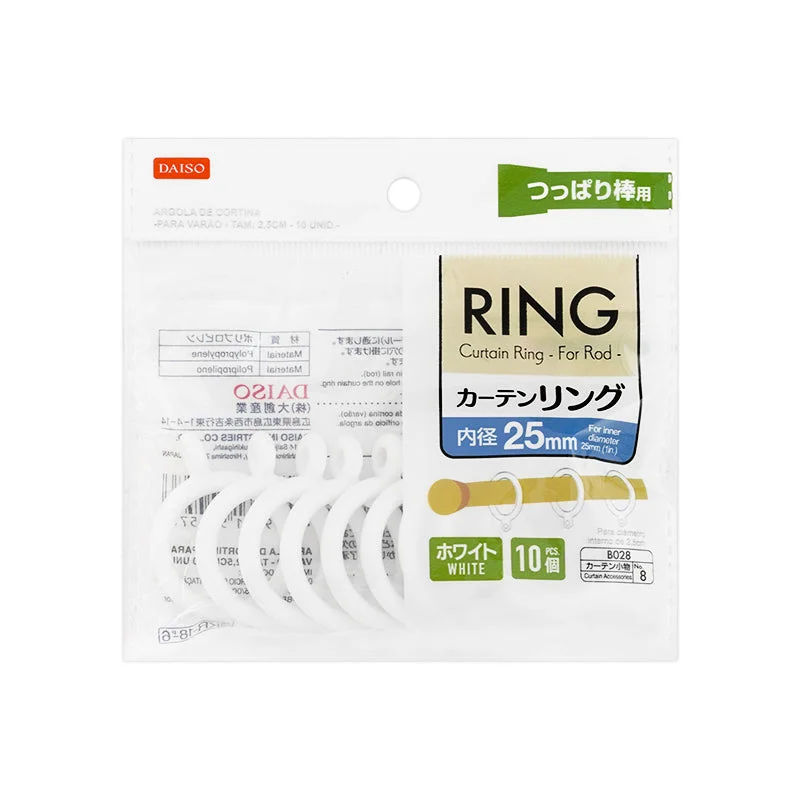 Curtain Ring for Rod White 25mm