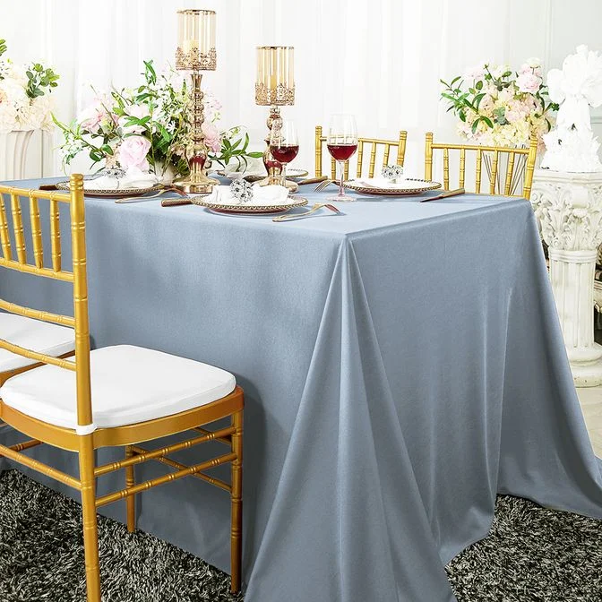 90"x132" Seamless Rectangular Scuba (Wrinkle-Free) (240 GSM) Tablecloth - Dusty Blue (1pc)