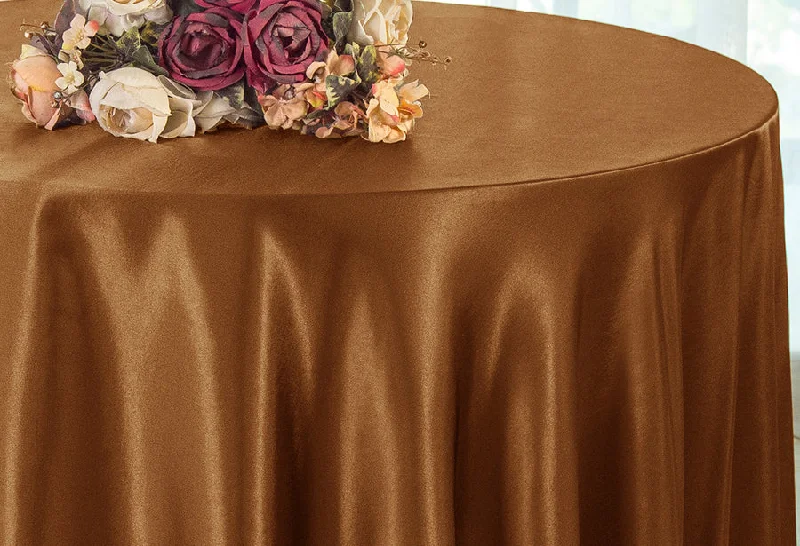 120" Seamless Round Satin Tablecloth - Copper (1pc)