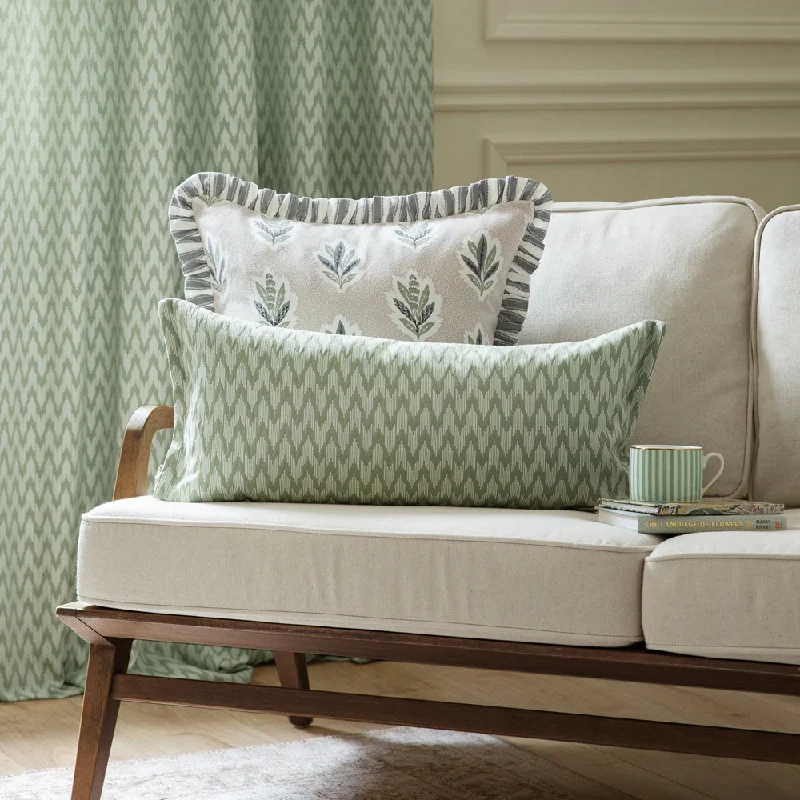 Hutton Woven Jacquard Cushion Sage