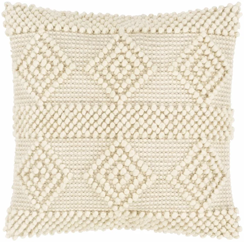 Alveley White Geometric Textured Throw Pillow