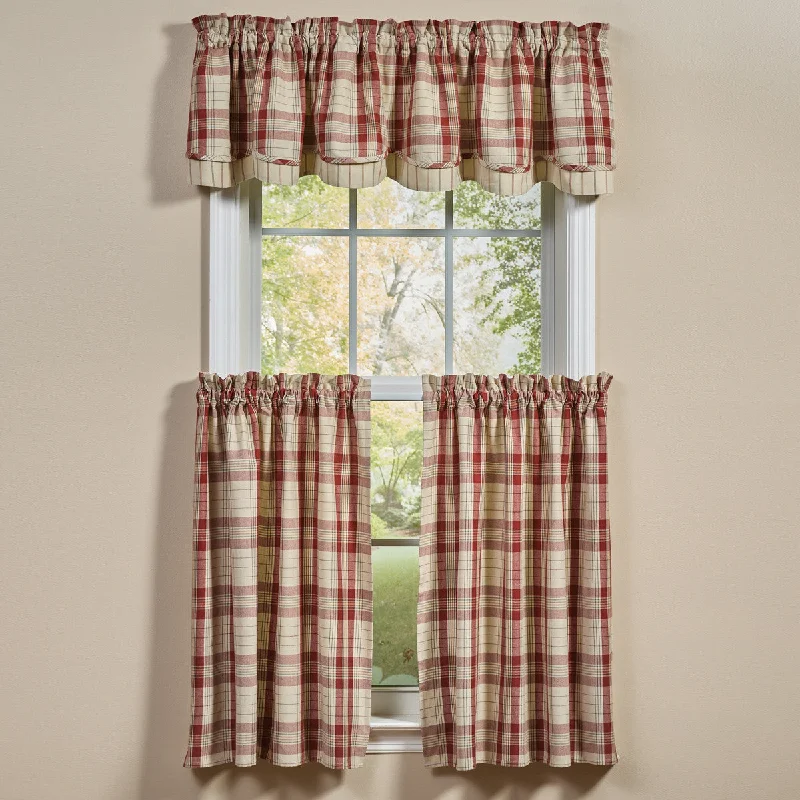 Hawthorne Lined Layered Valance 16" L Set of 2  Park Designs