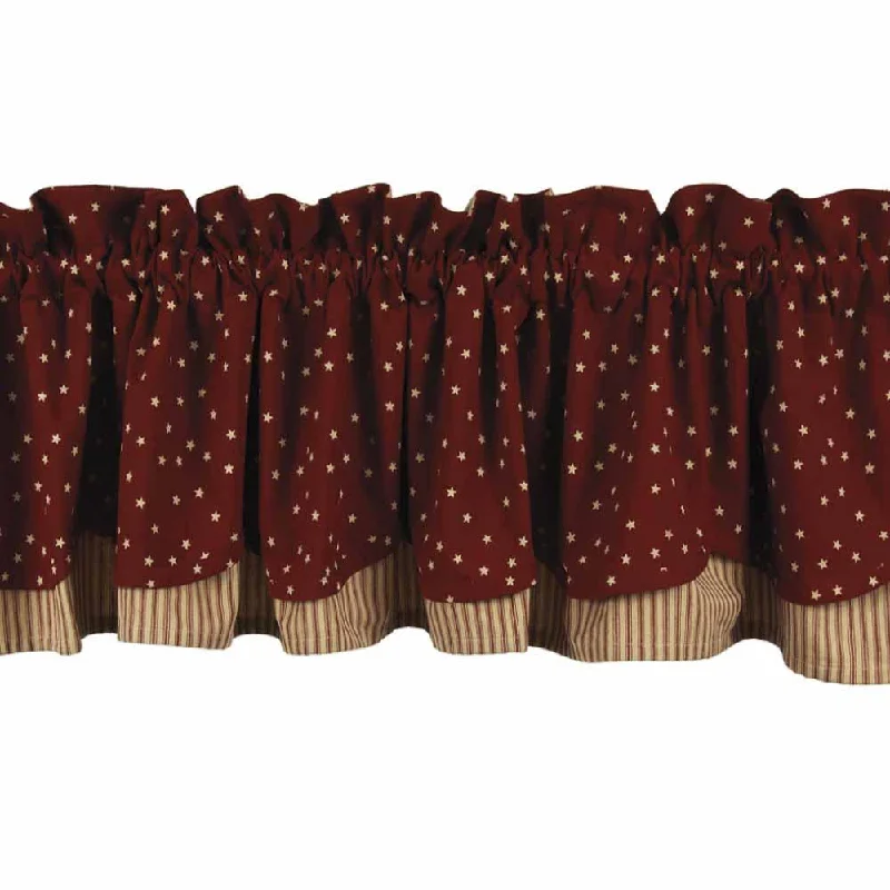 Barn Red Nutmeg Salem Star Barn Red Fairfield Valance Lined VF950017