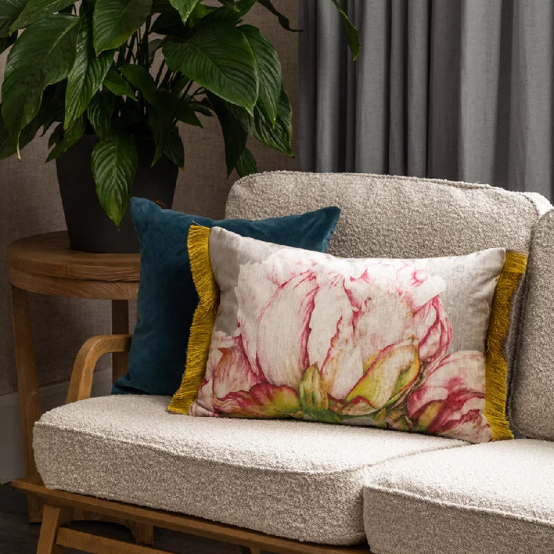 Alston Printed Feather Cushion Fuchsia