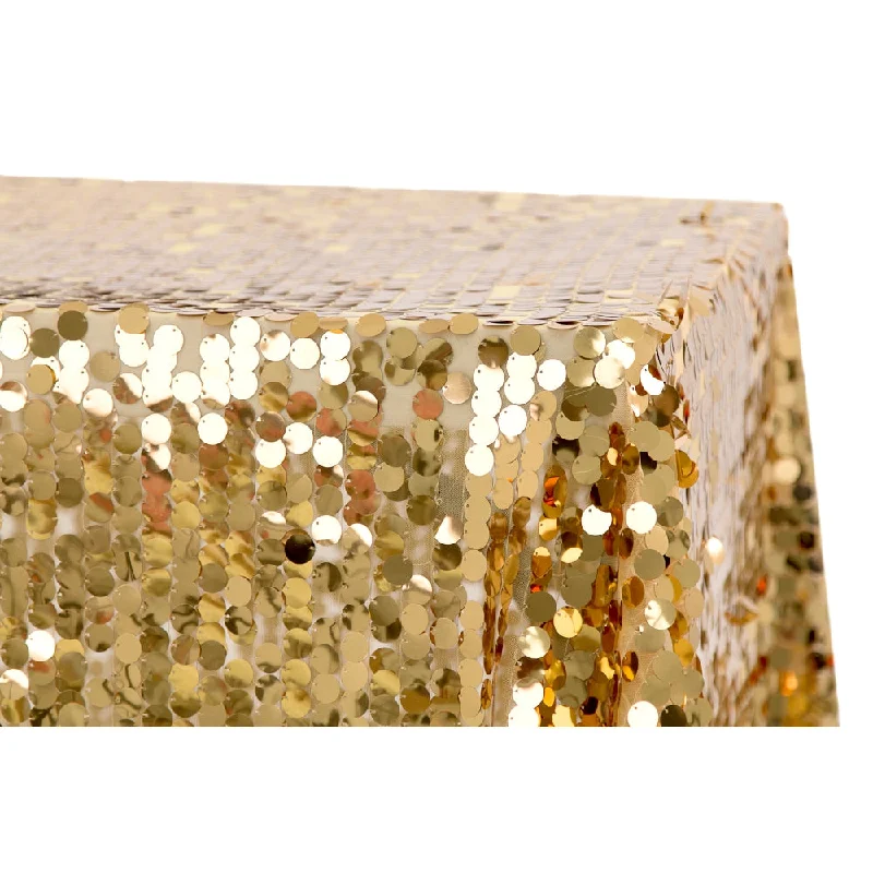 Large Payette Sequin Tablecloth 90"x156" Rectangular - Gold