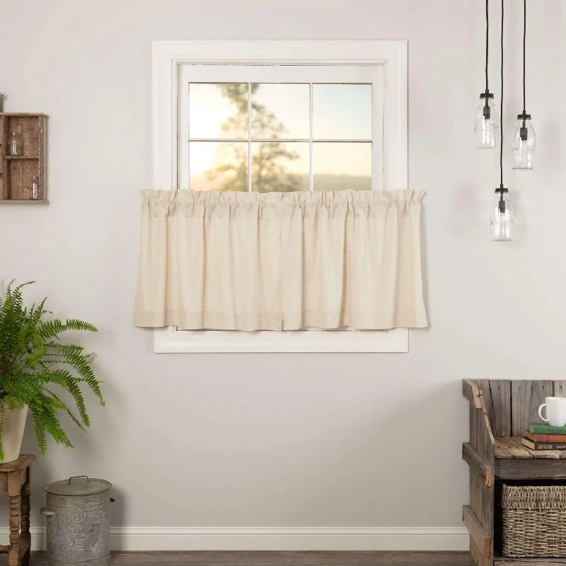 Simple Life Flax Natural Tier Curtain Set of 2 L24xW36