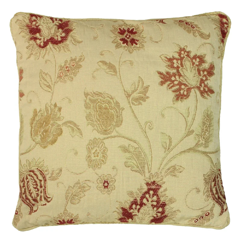 Zurich Floral Jacquard Cushion Champagne