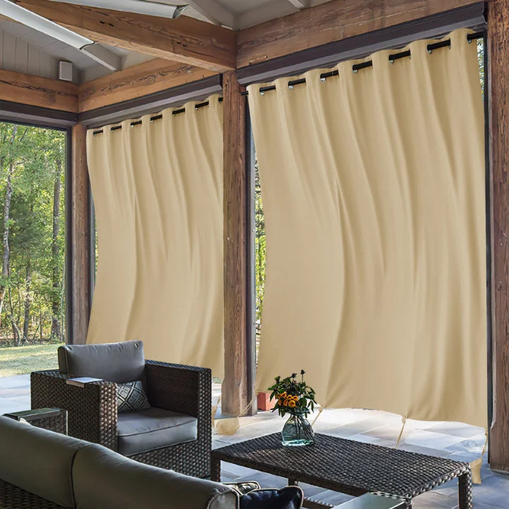 Custom Windproof Outdoor Curtain with Heavy Bags | OEKO-TEX®