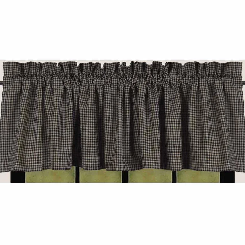 Black Oat Newbury Gingham Valance Lined VL670011