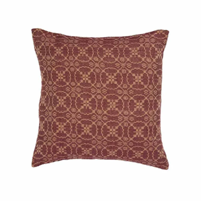 Barn Red Tan Marshfield Jacquard Pillow Cover PC106017