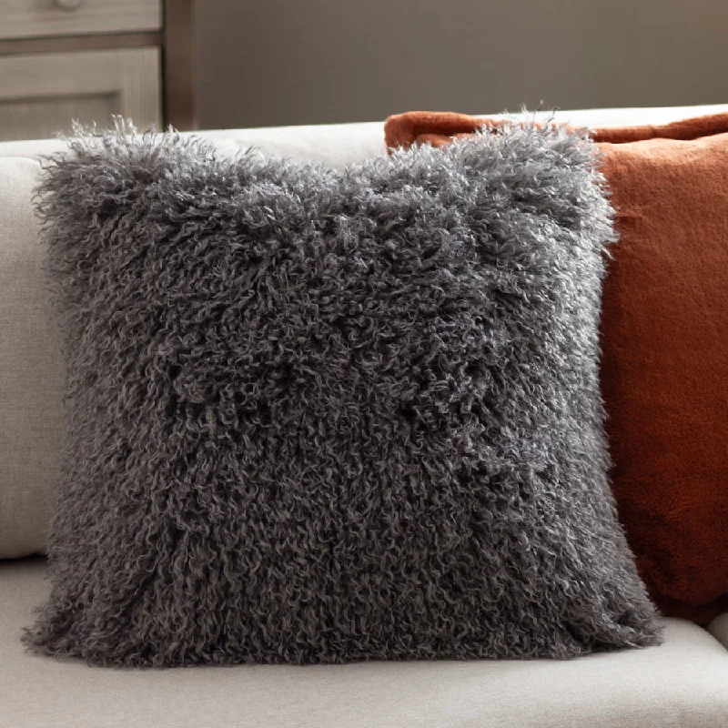 Rowan Faux Fur Cushion Taupe