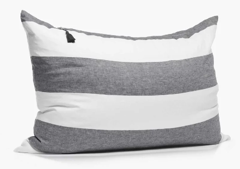 Headboard Cushion Cover In Harbour Island Charcoal