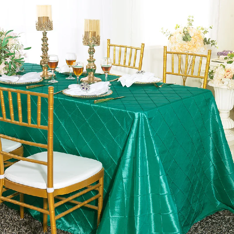 90"x132" Seamless Rectangular Pintuck Taffeta Tablecloth - Jade (1pc)