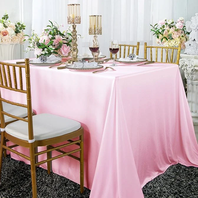 90"x156" Seamless Rectangular Scuba (Wrinkle-Free) (240 GSM) Tablecloth - Pink (1pc)