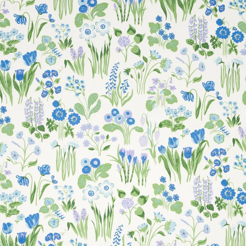 Carly Blue Bell Floral Print Fabric