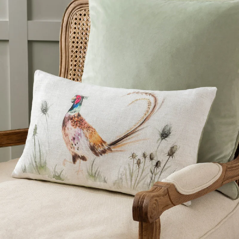 Country Pheasant Cushion Natural