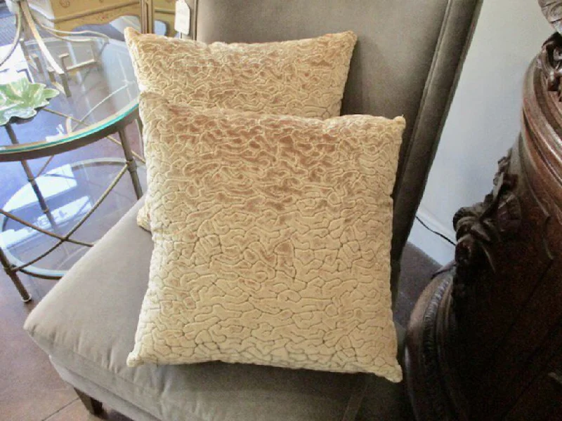 Pair Of Cut Velvet Pillows