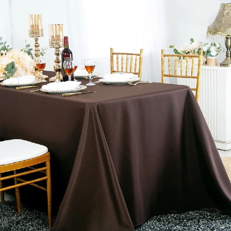 60"x120" Seamless Rectangular Polyester (220 GSM) Tablecloth - Chocolate (1pc)