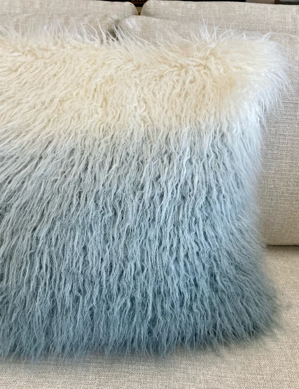 Ombre Blue Fur Pillow