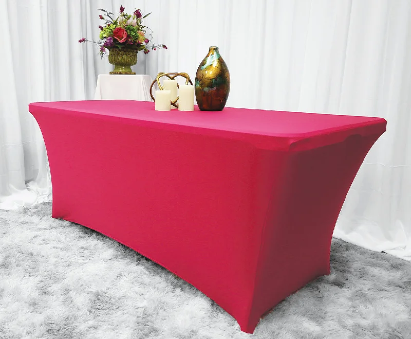 6 Ft Rectangular Spandex (220 GSM) Table Cover - Fuchsia (1pc)