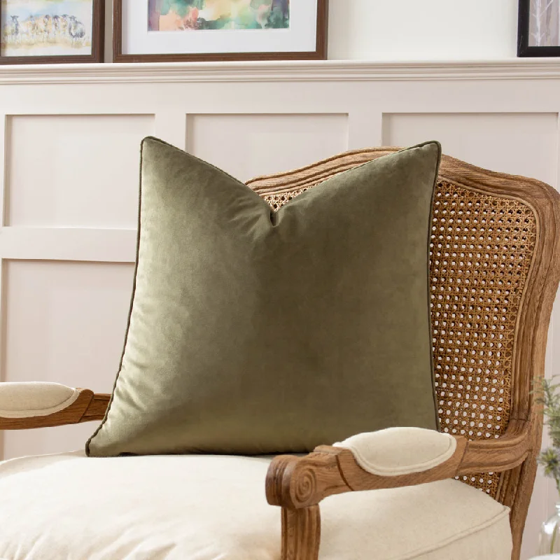 Opulence Soft Velvet Cushion Khaki