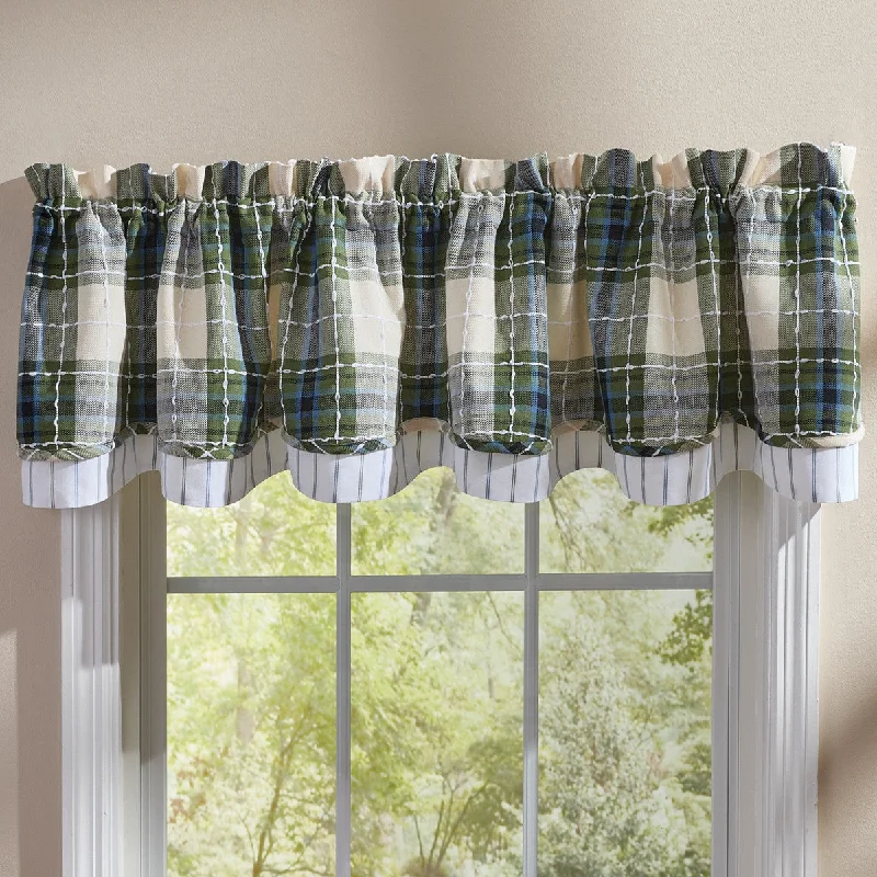 Troutman Lined Layered Valance 16" L - Set of 2 Park designs