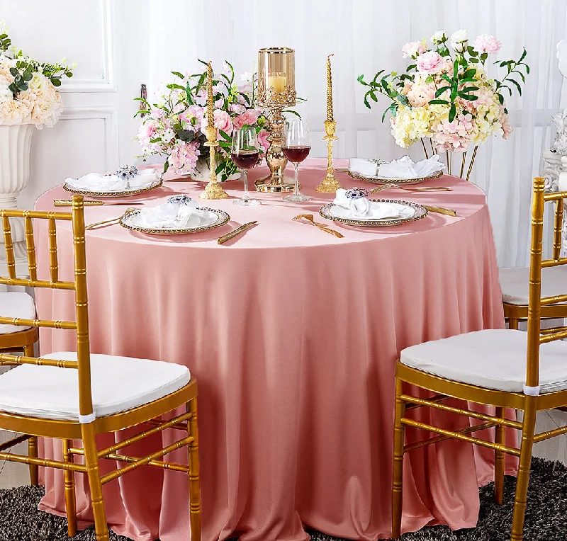 120" Seamless Round Scuba (Wrinkle-Free) (240 GSM) Tablecloth - Rose Pink (1pc)