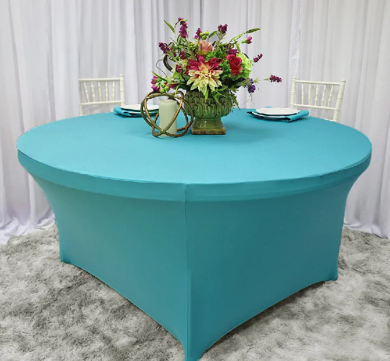 5 Ft Round Spandex (220 GSM) Table Cover - Pool Blue (1pc)