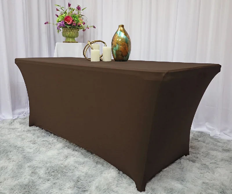 6 Ft Rectangular Spandex (220 GSM) Table Cover - Chocolate (1pc)