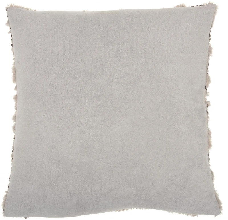 Sequined Grey Accent Throw Pillow