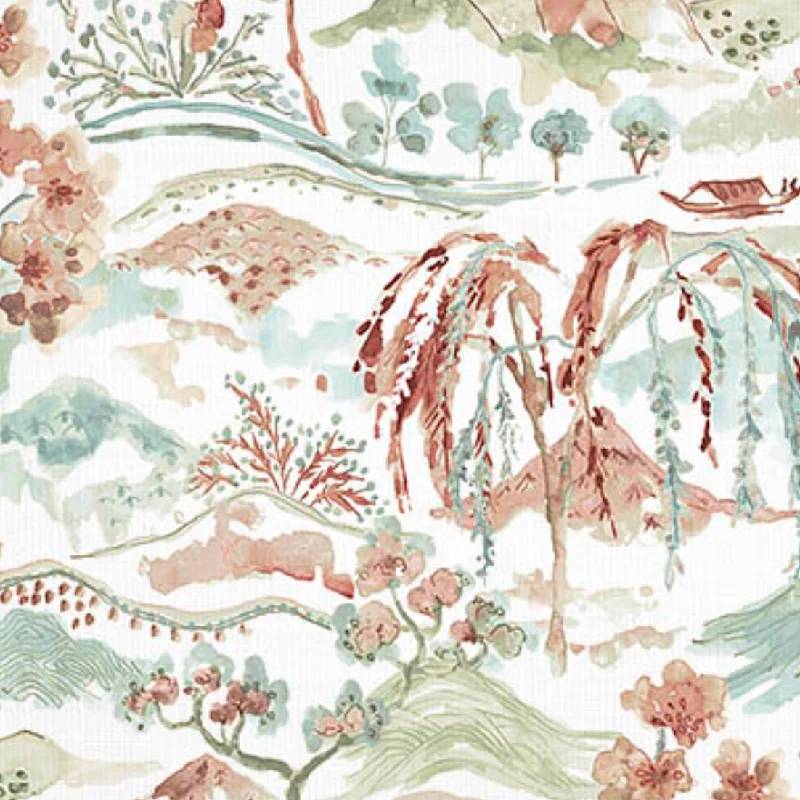 Belle Maison Willa Clay Asian Toile Decorator Fabric