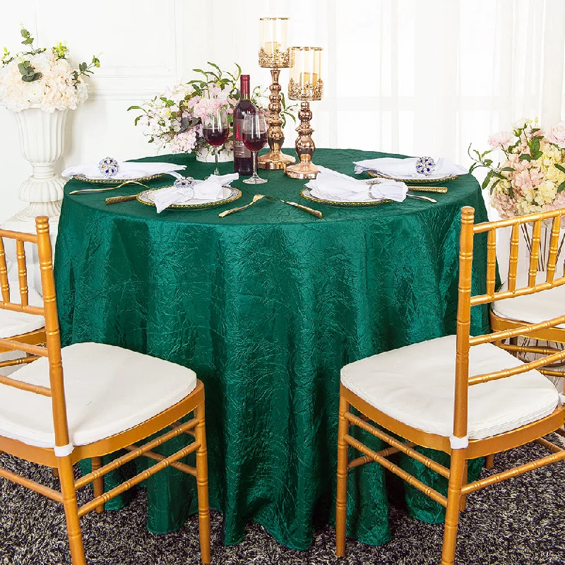 120" Seamless Round Crushed Taffeta Tablecloth - Hunter Green/Holly Green (1pc)