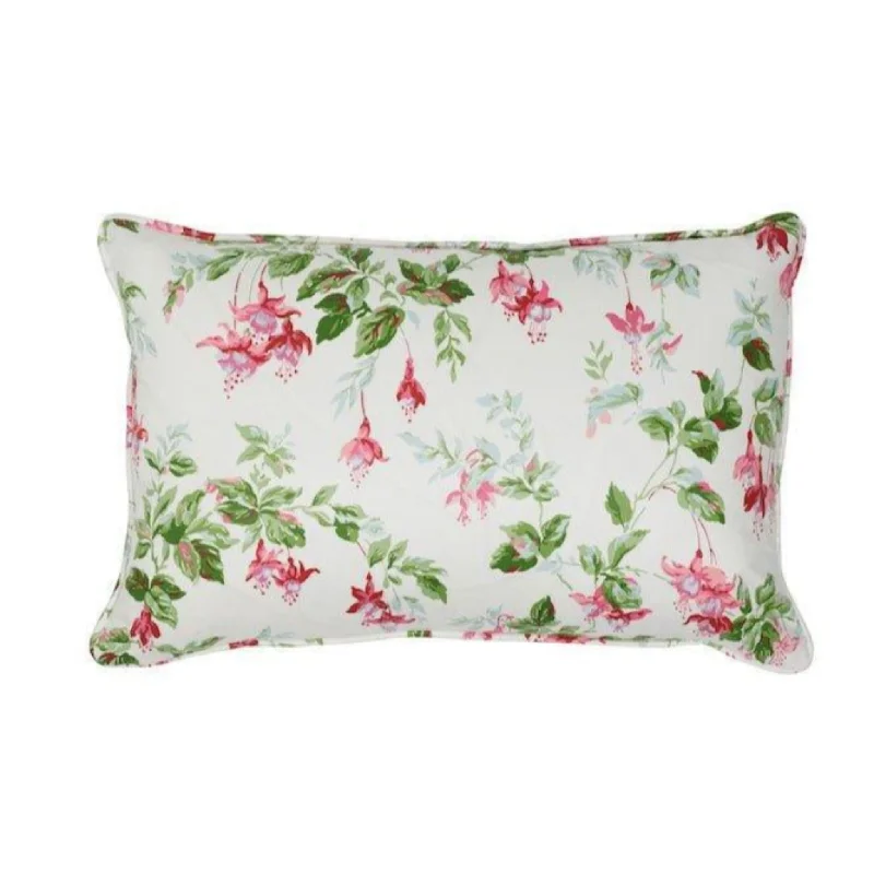 Pink Garden Gate Floral Chintz Throw Pillow