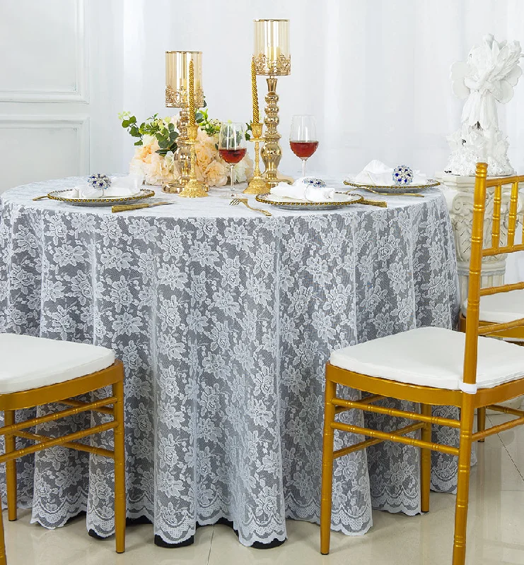 108" Round Caspari Lace Tablecloth/Table Overlay - White (1pc)