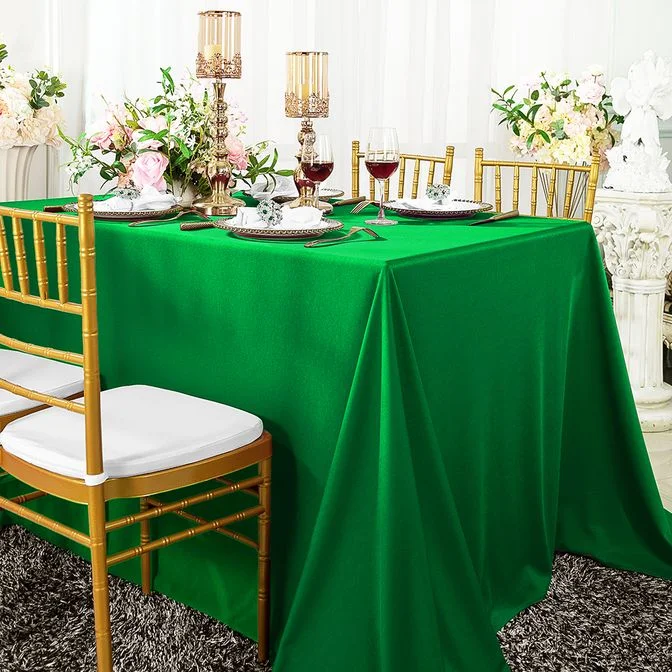 90"x132" Seamless Rectangular Scuba (Wrinkle-Free) (240 GSM) Tablecloth - Emerald Green (1pc)