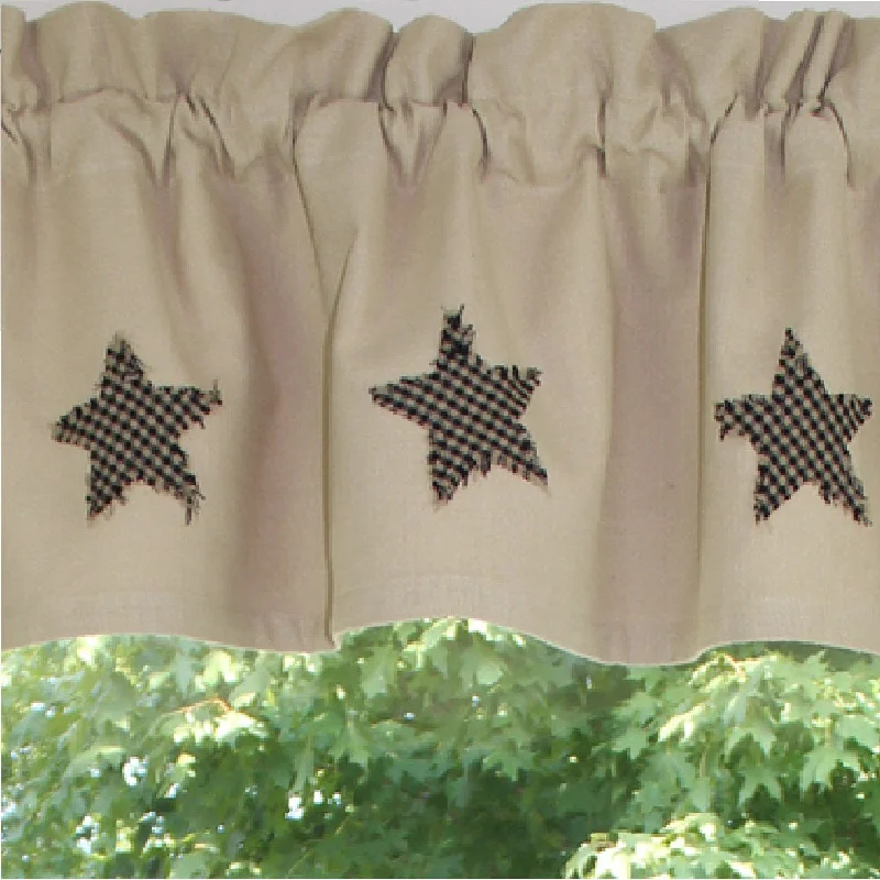 Rough Edge Star Black Valance VL248011