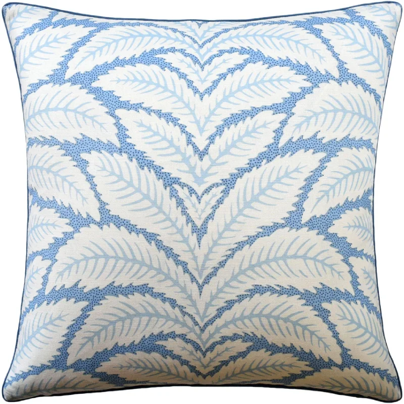 Leaf Design Linen Throw Pillow